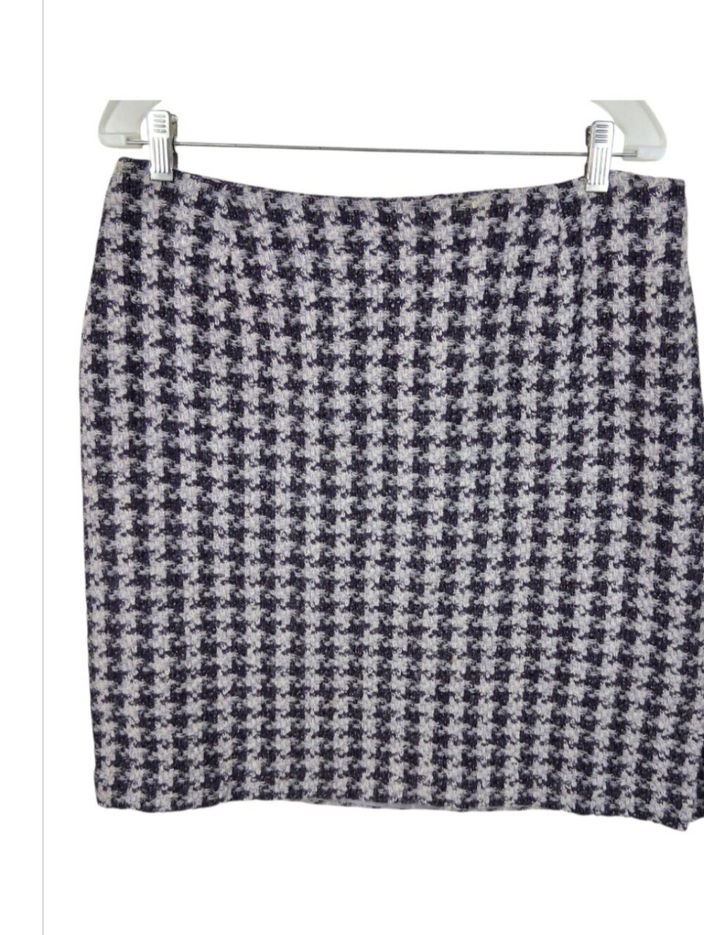 Amanda Smith Womens Plus Size 16 Lavender Houndstooth Wool Preppy Office Skirt